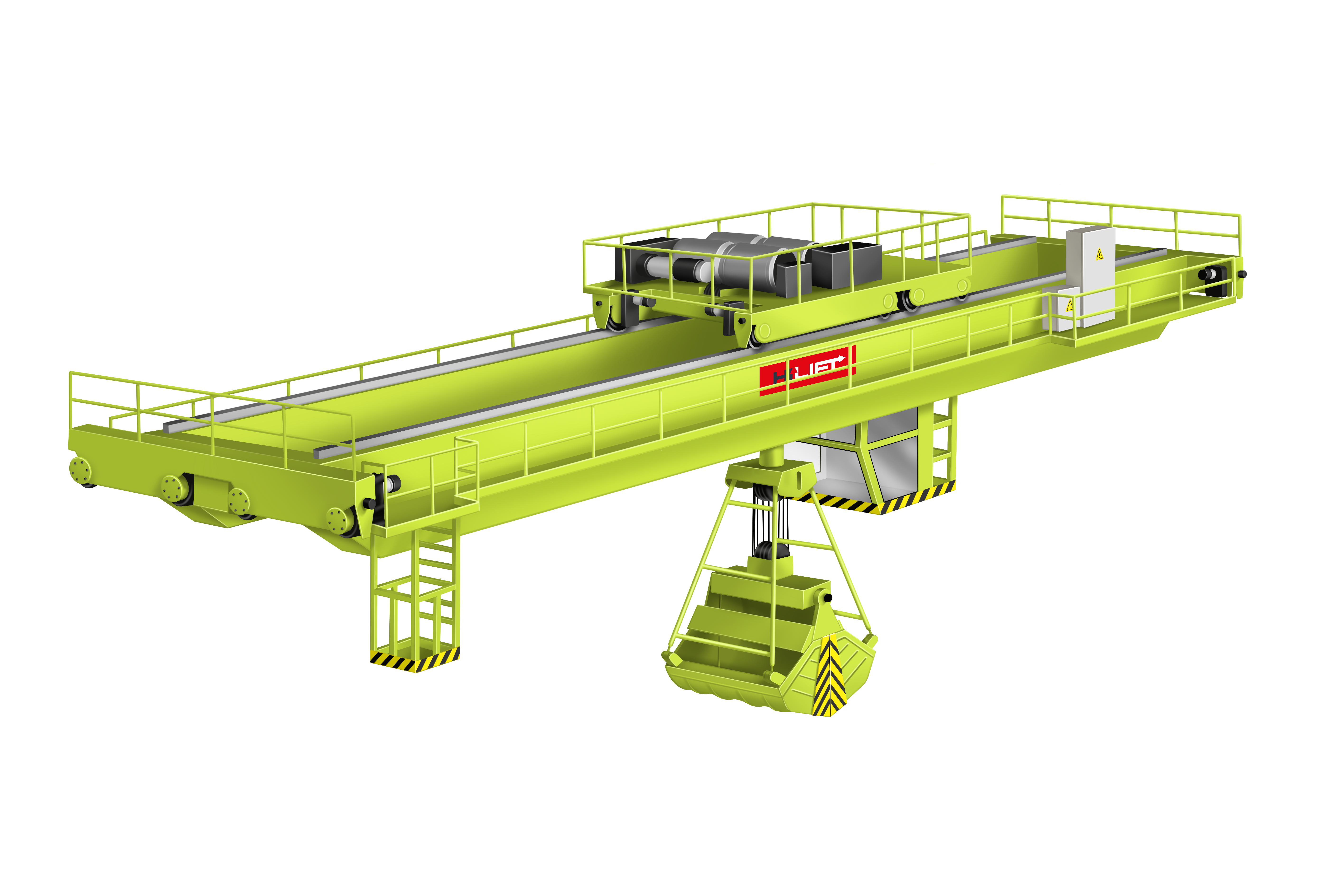 Кран мостовой двухбалочный с грейфером
